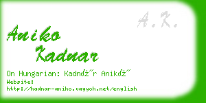 aniko kadnar business card